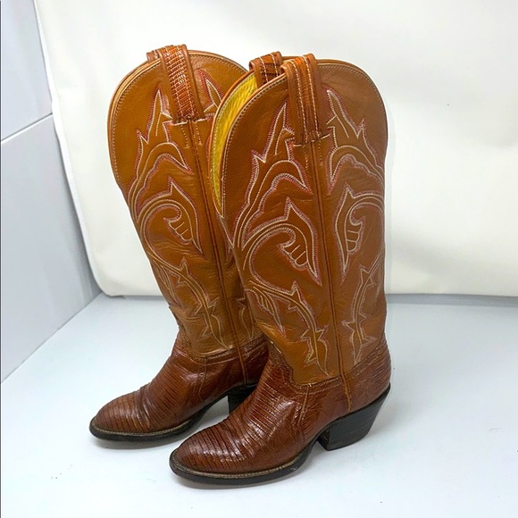 Lizard skin cowboy boots size 4 1/2 B - Picture 1 of 9